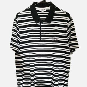 Lacoste Black White Stripe Polo – Men’s XL – Cotton